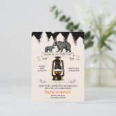 Rustisch Baby shower Woodland Wilderness Beren Uitnodiging Briefkaart (Staand voorkant)