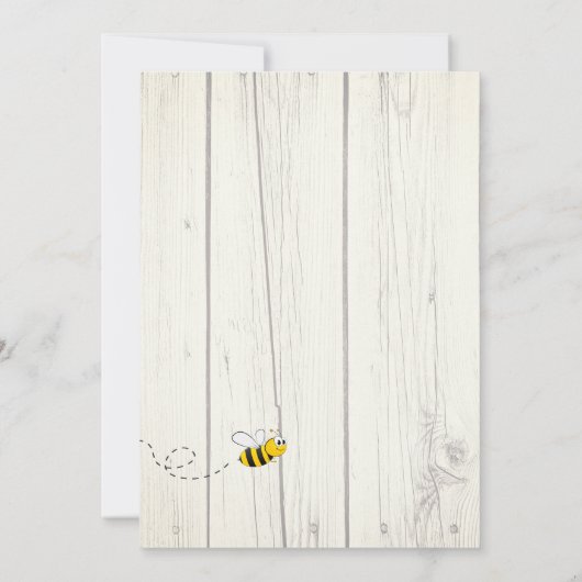 Rustisch Baby shower zonnebloemen wit hout Kaart (Achterkant)