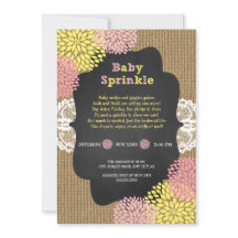 Rustisch baby sprinkhaan/burlap-alkbord