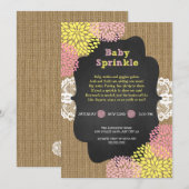 Rustisch baby sprinkhaan/burlap-alkbord kaart (Voorkant / Achterkant)