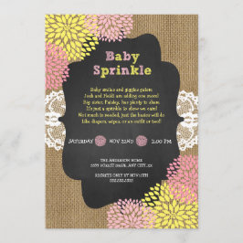 Rustisch baby sprinkhaan/burlap-alkbord kaart