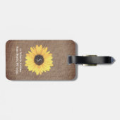 Rustisch Bagagelabel voor zonnebloemen, Monogram B (Achterkant horizontaal)