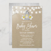 Rustisch Beach White Floral Lantern Baby shower Kaart (Voorkant / Achterkant)