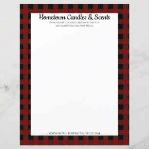 Rustisch bedrijfspapier met rood en zwart buffel