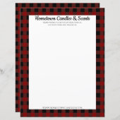 Rustisch bedrijfspapier met rood en zwart buffel (Voorkant / Achterkant)