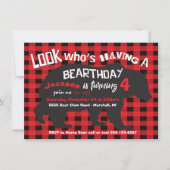 Rustisch Beer Birthday Uitnodiging flannel (Voorkant)