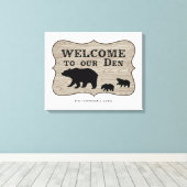 Rustisch Beer Den Canvas Afdruk (Insitu (Houten vloer))