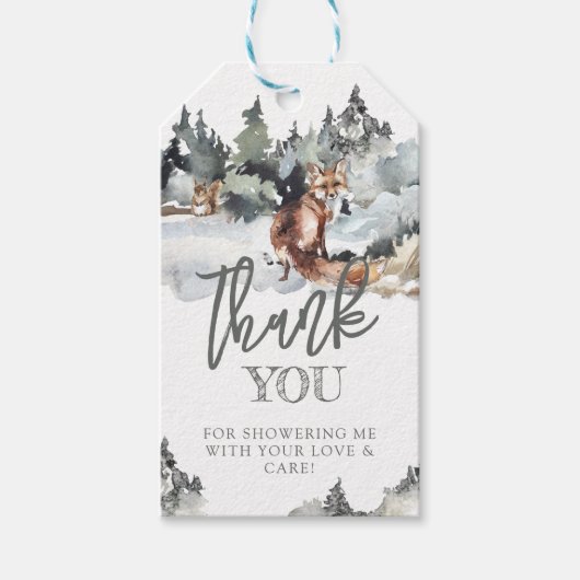 Rustisch Beer en bergen Baby shower Favors Cadeaulabel (Voorkant)