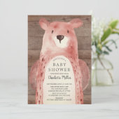 Rustisch Beer Genderneutraal Baby shower Kaart (Staand voorkant)