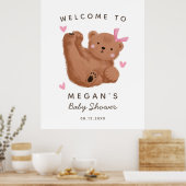 Rustisch Beer Girl Baby shower Welkomstteken Poster (Keuken)