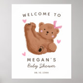 Rustisch Beer Girl Baby shower Welkomstteken Poster (Voorkant)