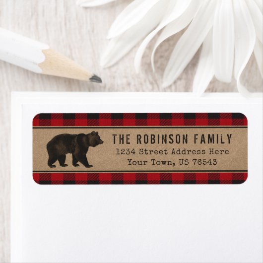 Rustisch Beer Kraft Red Pset Holiday Adres Etiket (Insitu)