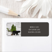 Rustisch Beer land op Birch Bark Adres Etiket (Insitu)