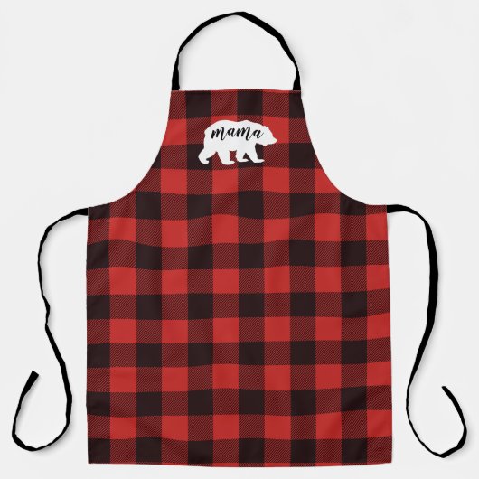 Rustisch Beer Mama Red en Black Pset Schort (Voorkant)