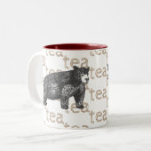 Rustisch Beer met theekkoffie Tweekleurige Koffiemok (Voorkant links)