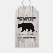 Rustisch Beer met witte houten plaat Cadeaulabel (Voorkant)