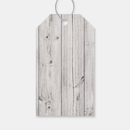 Rustisch Beer met witte houten plaat Cadeaulabel (Achterkant)