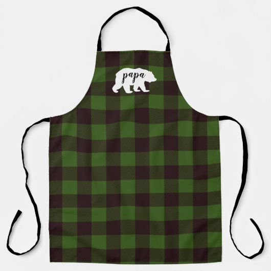 Rustisch Beer Papa Groen en zwart Schort (Voorkant)