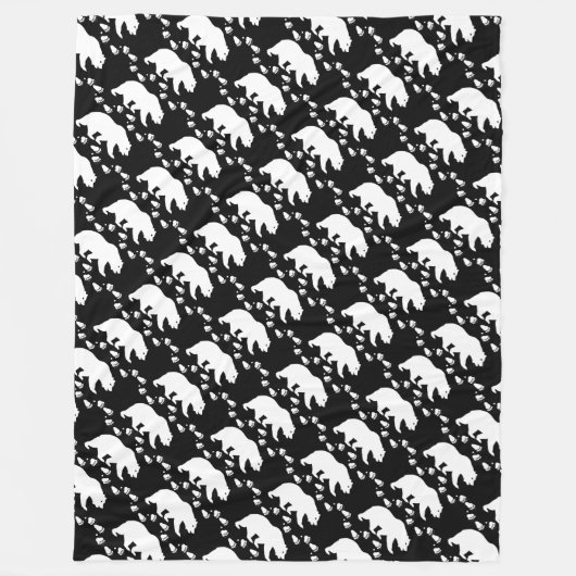 Rustisch Beer Tracks Woodland Createpatroon Fleece Deken (Voorkant)