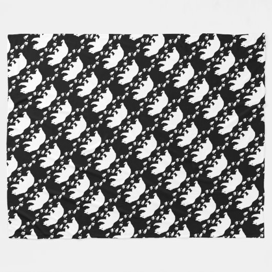 Rustisch Beer Tracks Woodland Createpatroon Fleece Deken (Voorkant (Horizontaal))