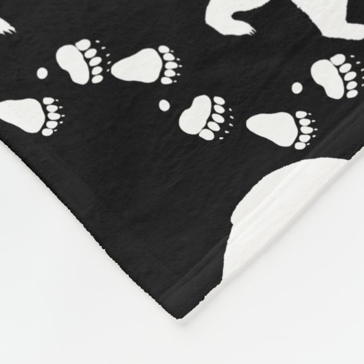 Rustisch Beer Tracks Woodland Createpatroon Fleece Deken (Hoek)