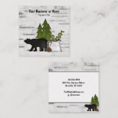 Rustisch Beer van het Land Silhouette op de boomsc Vierkante Visitekaartje (Voorkant / Achterkant)