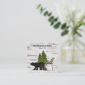 Rustisch Beer van het Land Silhouette op de boomsc Vierkante Visitekaartje (Staand voorkant)