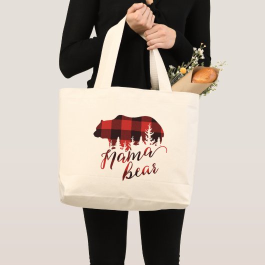 Rustisch Beer van Red & Black Flannel Mama Grote Tote Bag (Voorkant (product))
