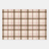 Rustisch beige bruin tartan geponste omslagpapier inpakpapier vel (Voorkant)