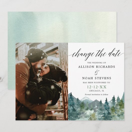 Rustisch bergbos Verandering van de foto van de Da Kaart (Voorkant / Achterkant)