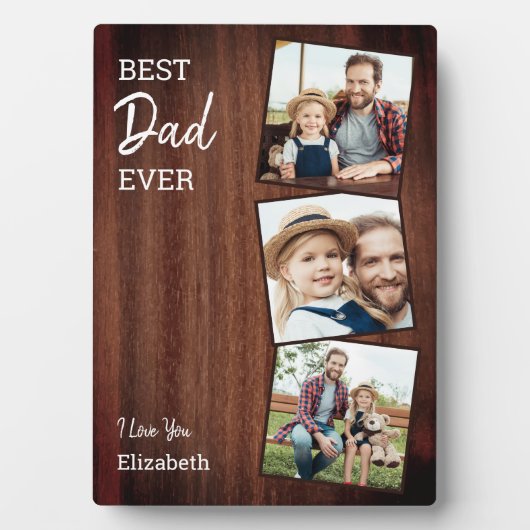 Rustisch Best DAD ever Country Wood Aangepast 3 Fo Fotoplaat (voorkant)
