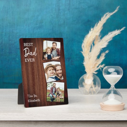 Rustisch Best DAD ever Country Wood Aangepast 3 Fo Fotoplaat (Zijkant)