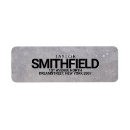 Rustisch betonverf Splatter Return-adres Etiket