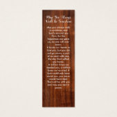 Rustisch Bladwijzer van het Memorial Poem Prayer Mini Visitekaartjes (Achterkant)