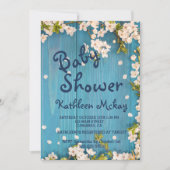 Rustisch blauw Baby shower van de Bossellende Kaart (Voorkant)