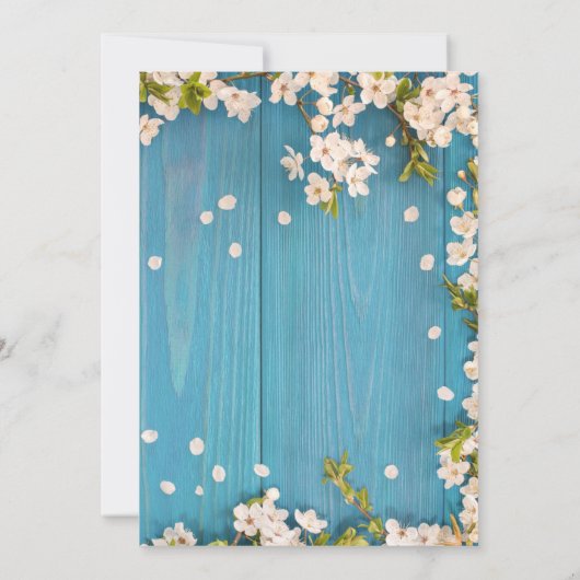 Rustisch blauw Baby shower van de Bossellende Kaart (Achterkant)