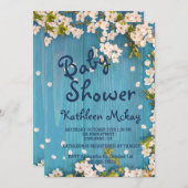 Rustisch blauw Baby shower van de Bossellende Kaart (Voorkant / Achterkant)
