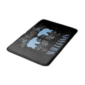 Rustisch blauw Beer en Floral Badmat (Gekanteld)