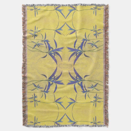 Rustisch blauw en geel deken (Voorkant Verticaal)