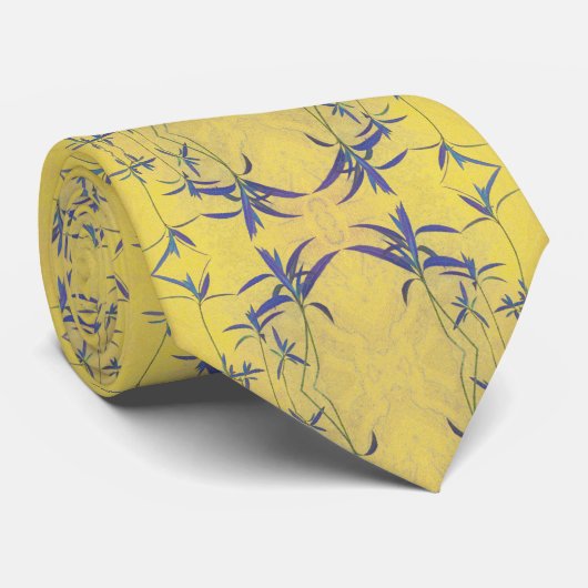 Rustisch blauw en geel stropdas (Opgerold)