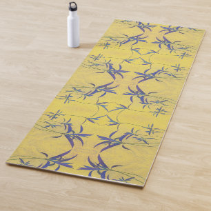 Rustisch blauw en geel yogamat