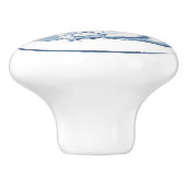 Rustisch Blauw en Witte Kip Hen Country Delft Keramische Knop (Zijkant)