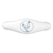 Rustisch Blauw en Witte Kip Hen Country Delft Keramische Ladegreep (Voorkant)