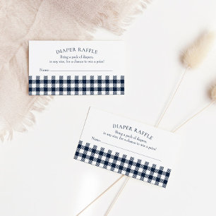 Rustisch blauw geplakt Baby shower Visitekaartje