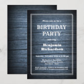 Rustisch blauw hout Alle leeftijden Kaart (Voorkant / Achterkant)