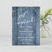 Rustisch blauw hout en licht gewoon gehuwd eveneme kaart (Staand voorkant)