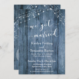 Rustisch blauw hout en licht We hebben een gehuwd  Kaart