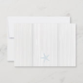  Rustisch blauw houten strand RSVP Kaartje (Achterkant)