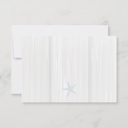  Rustisch blauw houten strand RSVP Kaartje (Achterkant)
