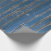 Rustisch blauw houten verpakkingspapier cadeaupapier (Hoek)